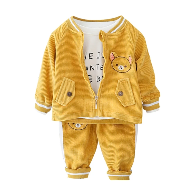 

Childrenl Baby Girls Boys Clothes Toddler Clothing Infant Autumn Suits Cartoon Coat T Shirt Pants 3Pcs/sets KIds Leisure Costume