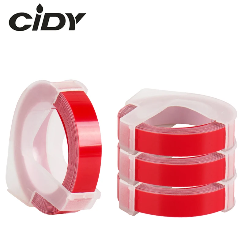 CIDY 4 шт. совместимый с DYMO 3D 9 мм красный пластиковый органайзер Xpress этикетки для