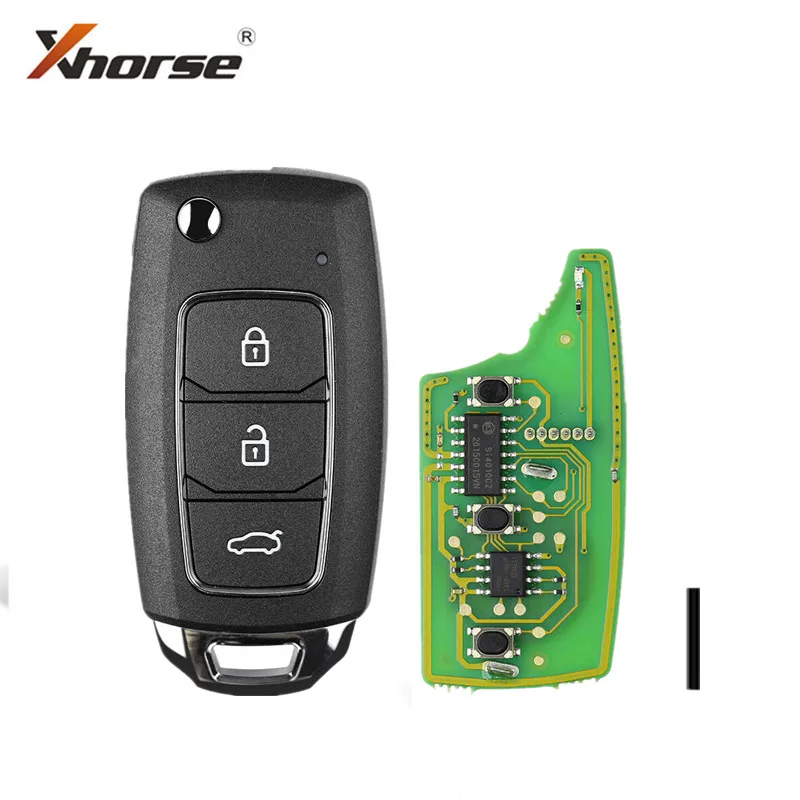 

10pcs/lot Xhorse XKHY05EN HYU.D style Wired Universal Remote Key Fob 3 Button English Version for VVDI Key Tool