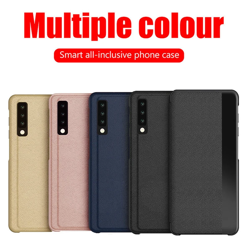 Мягкий кожаный чехол с боковым окошком для samsung Galaxy S8 S9 S10e S10 Note 10 Plus S 8 9 s8plus s9plus note10, откидная крышка для телефона