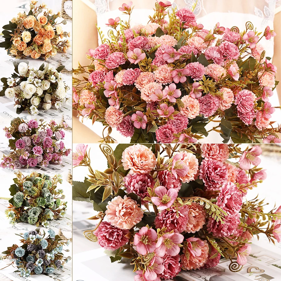 1 Bunch Artificial Lilac Bouquet Silk Lilac Flower Bouquet Home Wedding
