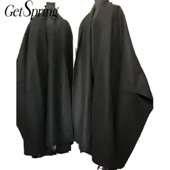 

GETSRING Women Winter Coat Exaggerated Oversize Cloak Batwing Sleeve Female Jacket Black Capes Ponchos Loose Long Woman Overcoat