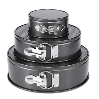 

Round Springform Pan Set Nonstick Leakproof Cheesecake Tray Pan Bakeware Heat Resistant Baking Molds Removable Detachable Bottom