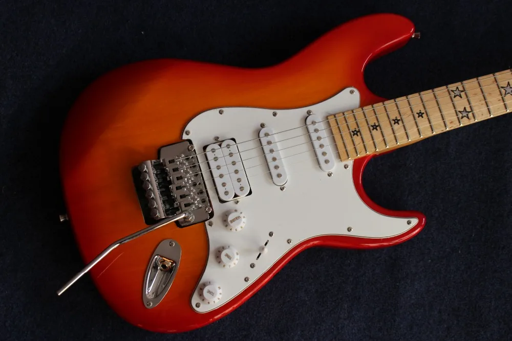 Новая высококачественная электрогитара, клен гриф гитара ra, 6 stings jazz gitaar, красный цвет. Реальные фотографии