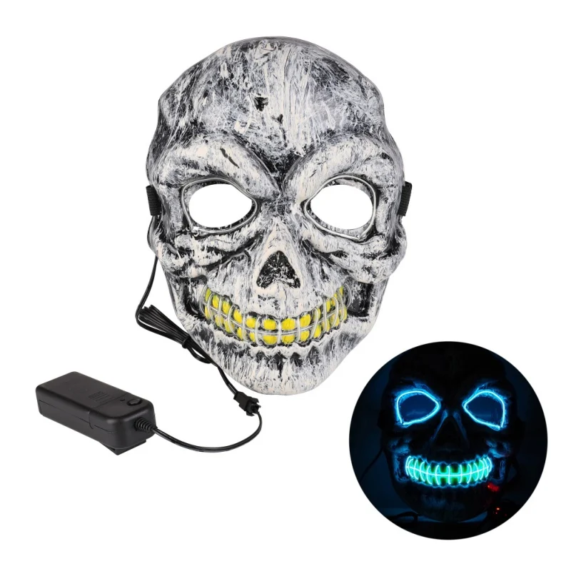 Party Glowing in Dark Halloween Mask Fancy Dress Ball Skull Mask LED Maske Light Up Party Horror Mascarillas Masks