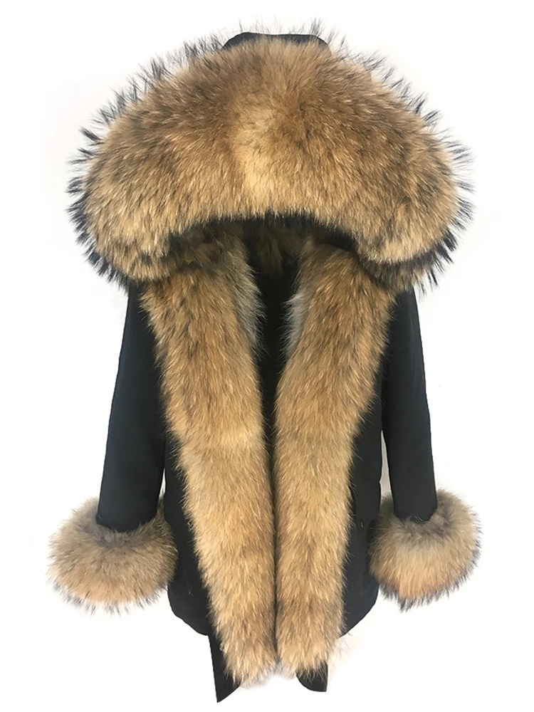 Fur hood waterproof coat Clearance