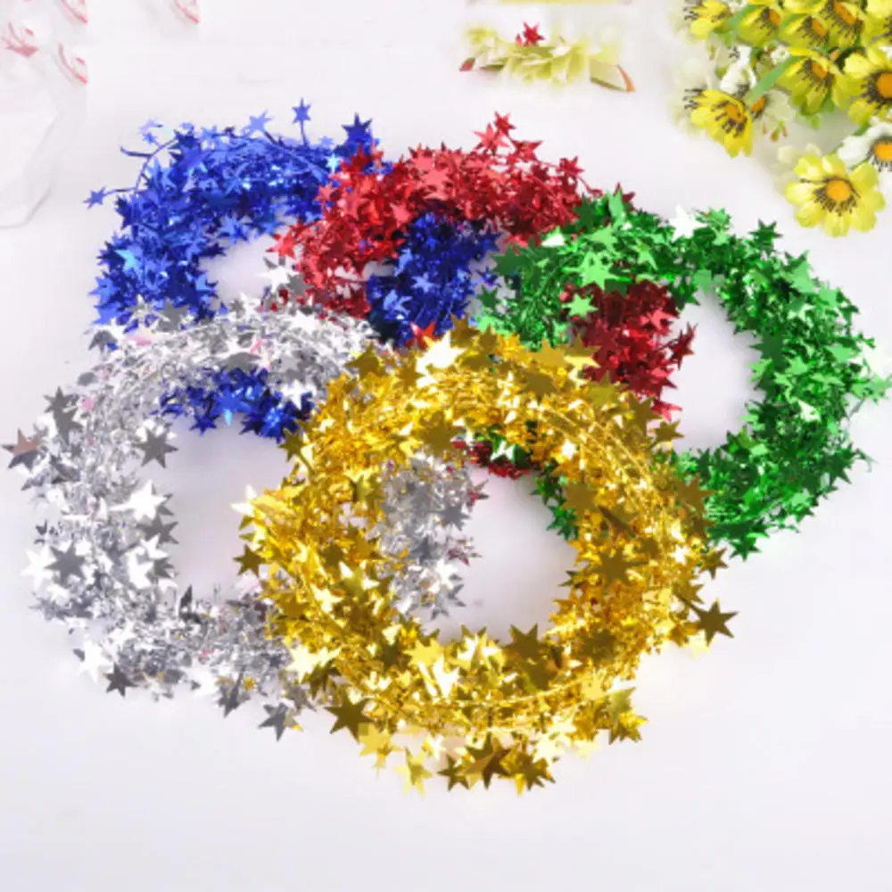

7m Christmas Tree Ornaments Decorations Ribbon Color Iron Wire Vine Bar Hanging Door For Home Party Supplies New Year Gift