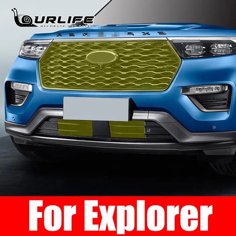 

For Ford Explorer 2018 2019 2020 2021 Car Accessory Front Grille Insert Net Anti-insect Dust Garbage Stainless Inner Cover Mesh