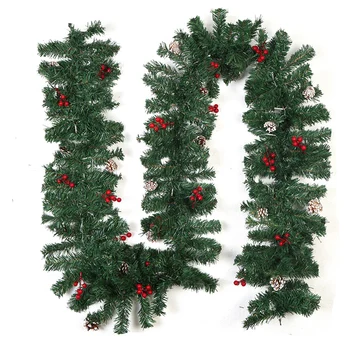 

Christmas Rattan Artificial Wreath Tree Ornament Door Stairs Decor Garland