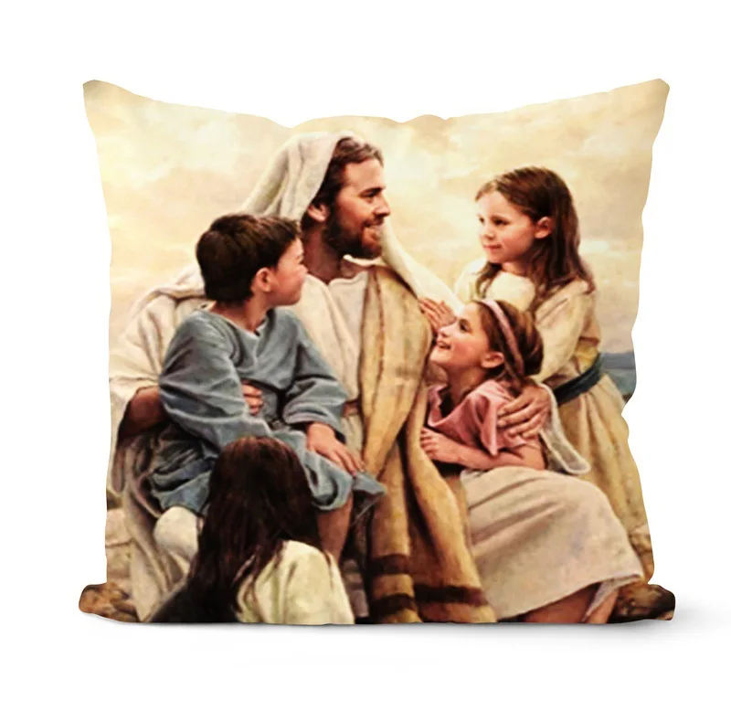 Nativity Cushions Case Retro Oil Painting Christmas Pillowcase Hot Jesus Christ Print Throw Pillows Case Sofa Chair Room Decor 