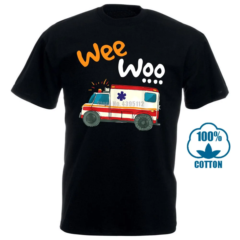 Фото Wee Woo Ambulance T-Shirt For Boys T-Shirts Hip Hop White Top Summer Men'S Cotton Men Rock T Shirt Tshirt | Мужская одежда