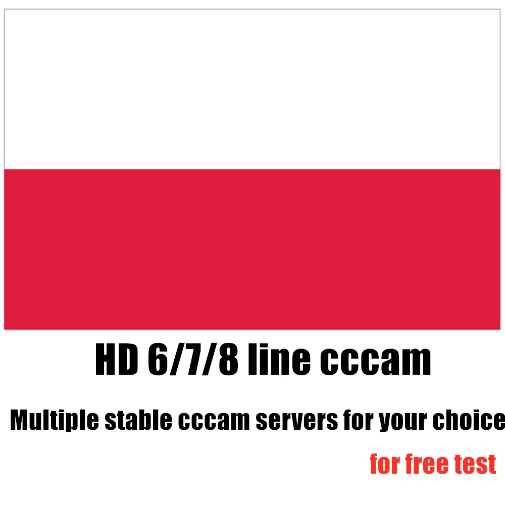 

Special for Poland Europe 6/7 lines HD AV Cable for Satellite Receiver Cccam lines of 1 year DVB-S2 Europe clines for Free Sat V
