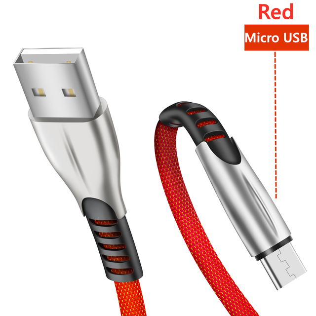 USB Type C Cable Micro-USB Fast Charging For Samsung Huawei Xiaomi Charger Nylon Braided Mobile Phone Data Sync Wire 1m