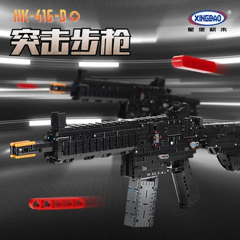 

Military Technic Series Guns Assault rifle Can Fire Bullets Set HK416D Model Building Blocks Toys For Boy Gift Lepinblock Bricks