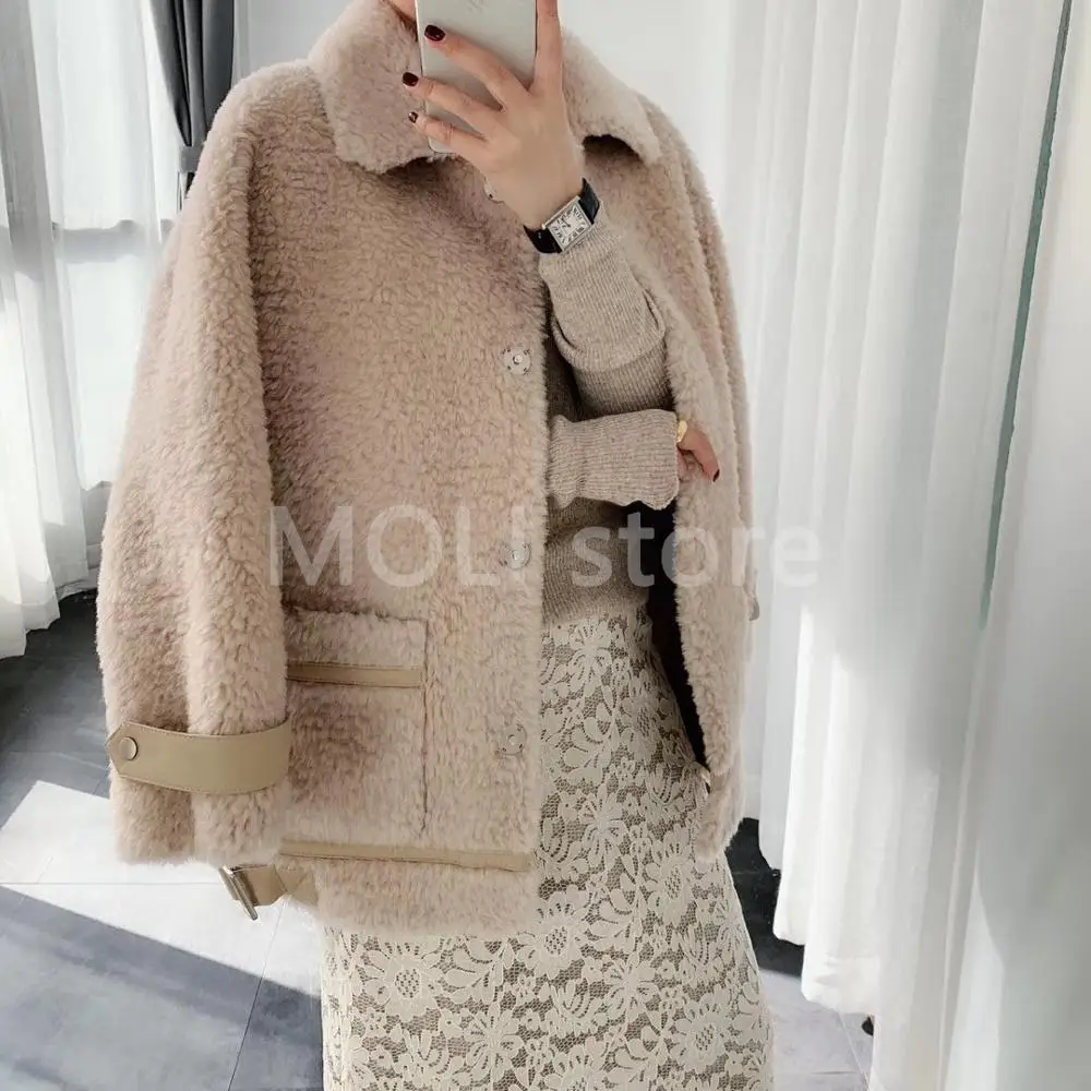 Khaki Пальто с натуральным мехом для женщин размера плюс, зима, новое модное пальто для женщин, повседневное пальто - Цвет: Khaki