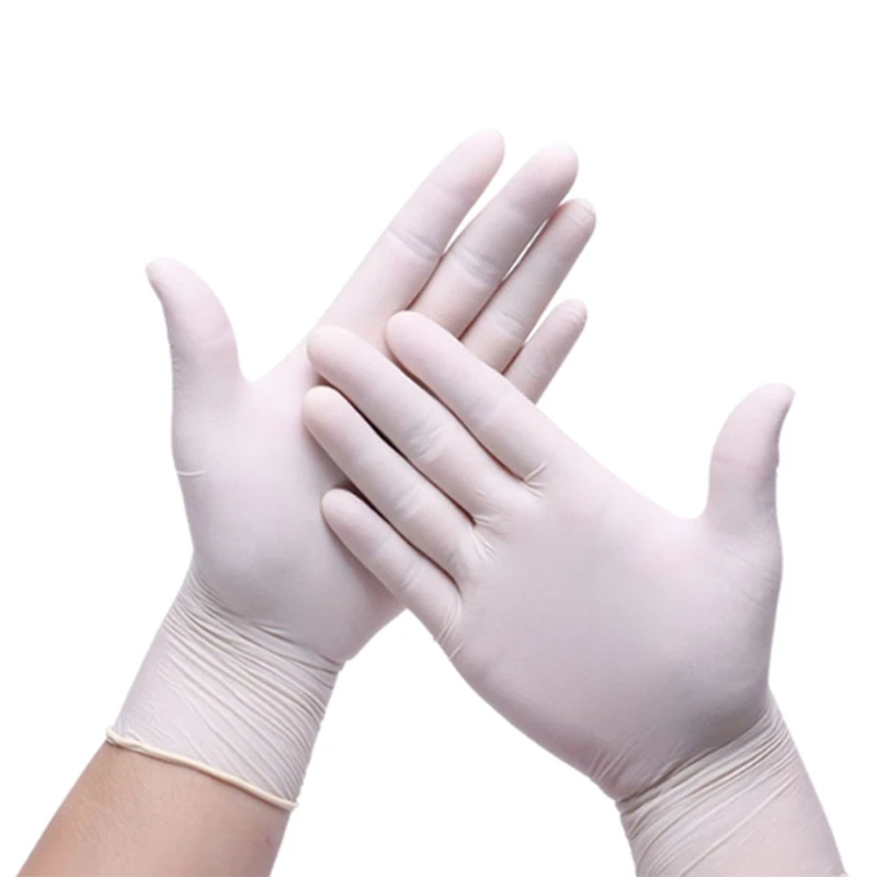 

300Pcs Disposable Nitrile Gloves White Non-Slip Acid and Alkali Laboratory Rubber Gloves Household Cleaning Products