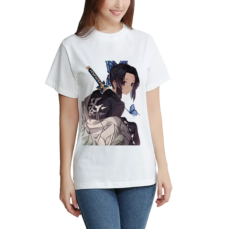 Kimetsu No Yaiba T-shirt Short Sleeve Men's And  Women's Tees Tops Kids Demon Slayer Oversized T Shirt DIY Photo Log Customized