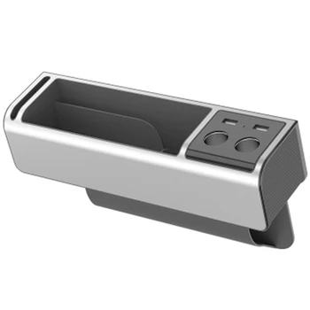 

Car Slit Pocket Seat Space Storage Charging Station Box with USB Charge Phone Holder Multi-Function for Car/Card/Drink