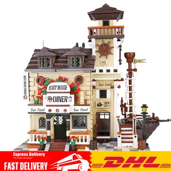 

In Stock PG-12003 2237pcs Ideas Technic Series Advanced Model Boat Hous Diner Building Blocks Bricks Kids Toys Christmas Gift