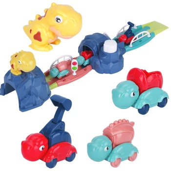 

Dinosaur Gliding Cave Ejection Track Scene Assembly Set Baby Kids Cartoon Type Ejection Track Car sliding toy kit Birthday Gift
