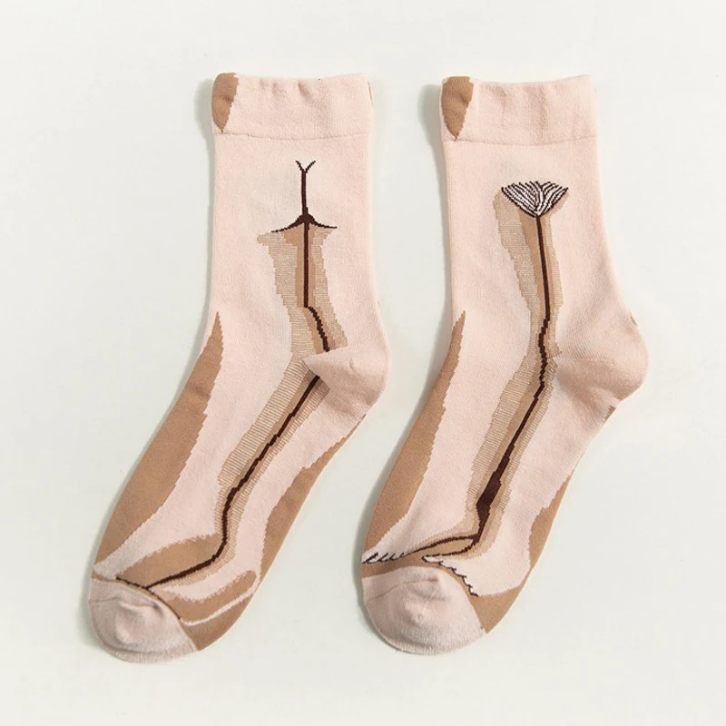 Street Socks 09 Одежда в уличном стиле с принтом из мультфильмов Скейтборд Новинка корейские забавные зимние спортивные женские теплые красивые хлопковые носки сумасшедшие короткие счастливые женские и мужские носки - Цвет: Street Socks 09