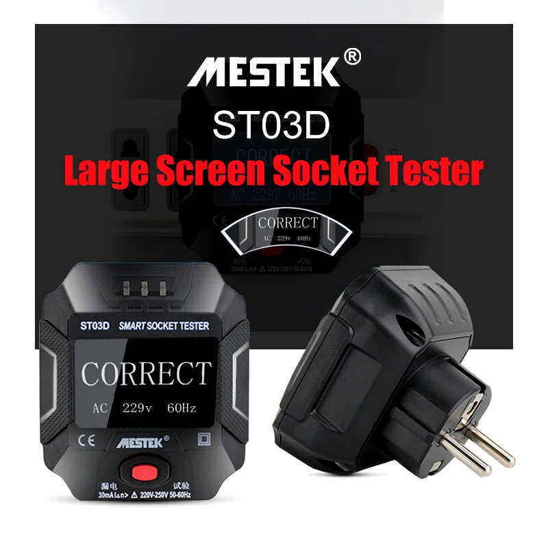 Электрическая розетка Тесты er MESTEK ST03D EU/US/UK AU разъем УЗО детектор напряжения в