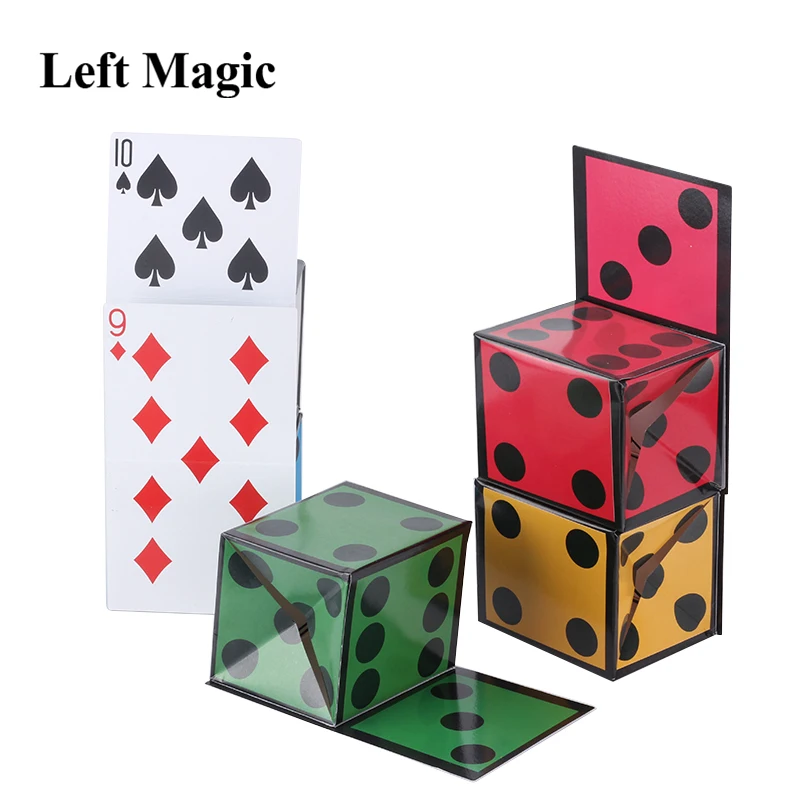 New Card Dice (5 Dice) Magic Tricks Jumbo Cards To Giant Dice Magia Magician Stage Illusion Gimmick Prop Funny Mentalism zig zag cola bottle collector s edition magic tricks tri section bottle magia magician stage illusions gimmicks mentalism prop