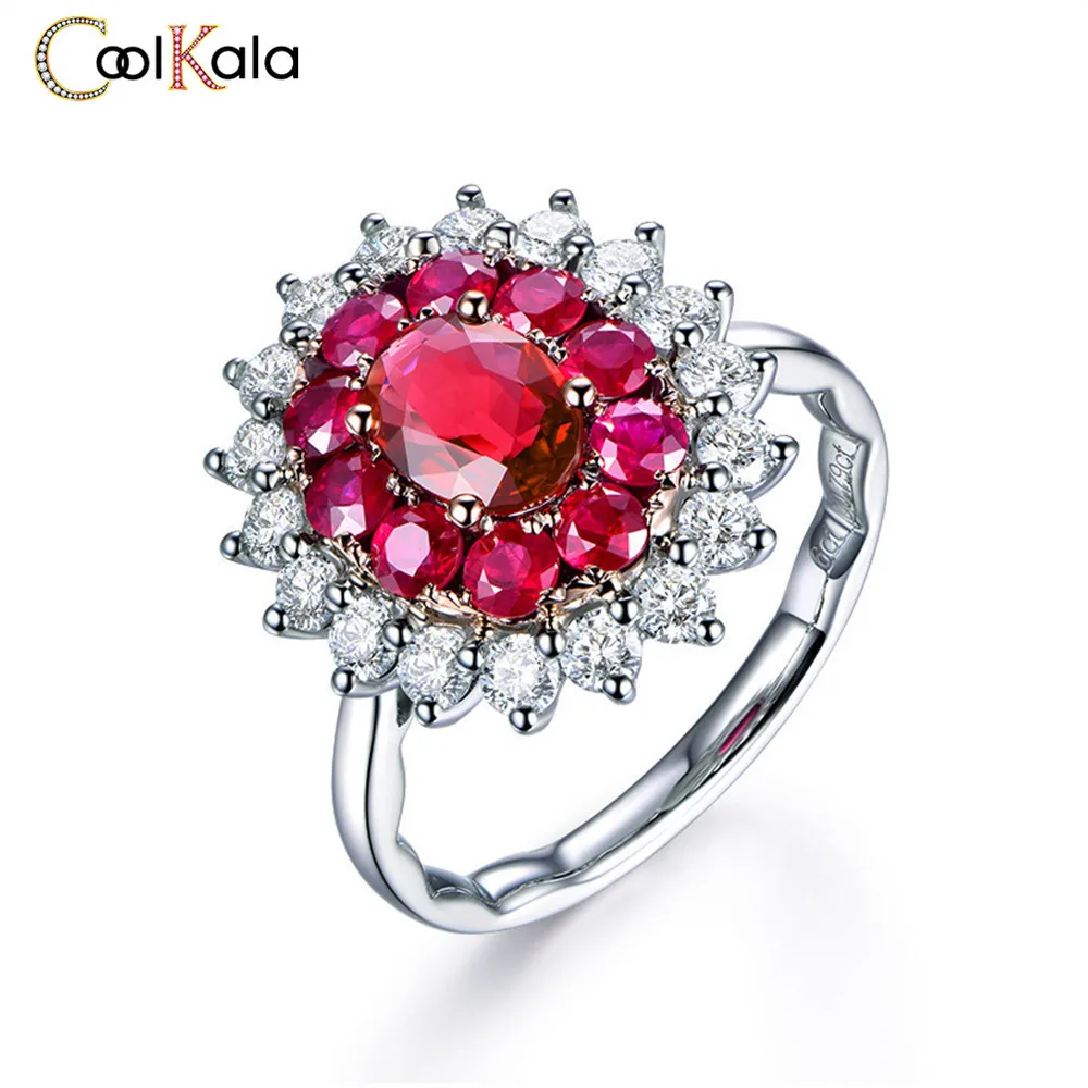 Новинка от Coolkala модное женское Открытое кольцо из синего и красного турмалина Dai