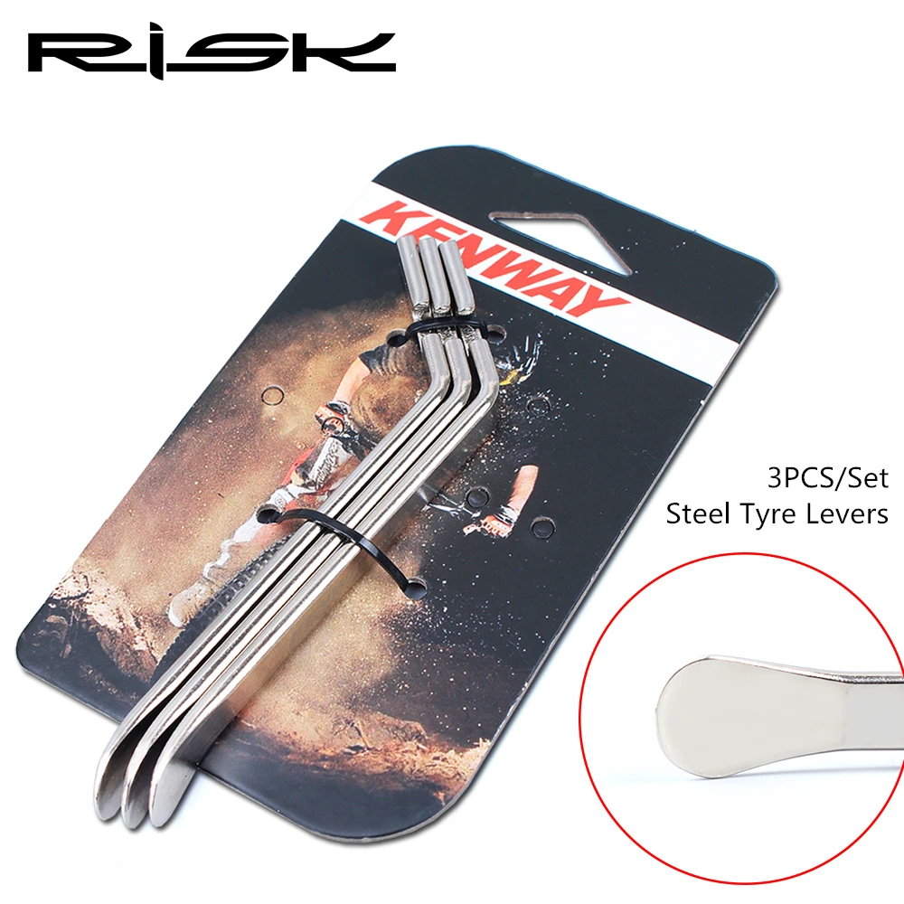 Steel Tyre Levers Риска KENWAY 3 шт./компл. велосипед из нейлона рычаги монтировки лом Сталь шин палку ложка трубки инструмент для ремонта - Цвет: Steel Tyre Levers