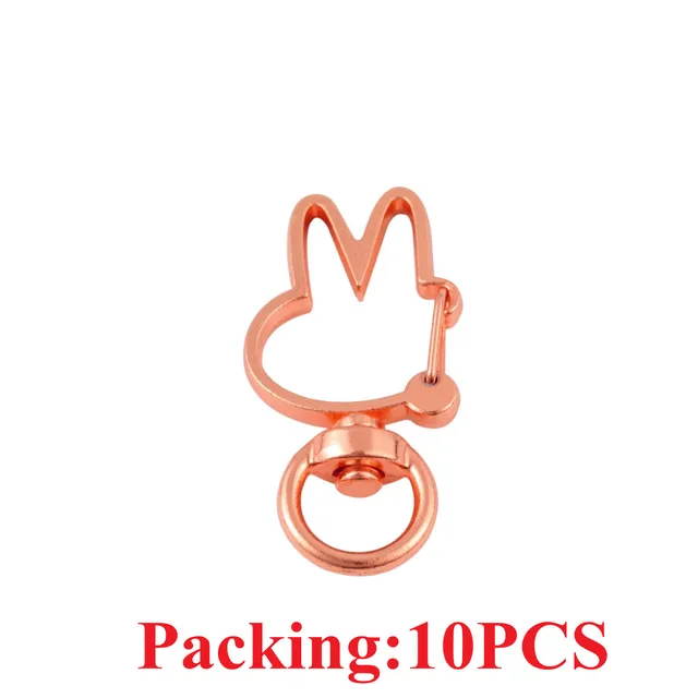 5-20pcs/lot Key Chain Key Ring keychain Bronze Rhodium Gold 28mm Long Round Split Keyrings Keychain Jewelry Making Wholesale DIY 10PCS Rose rabbit