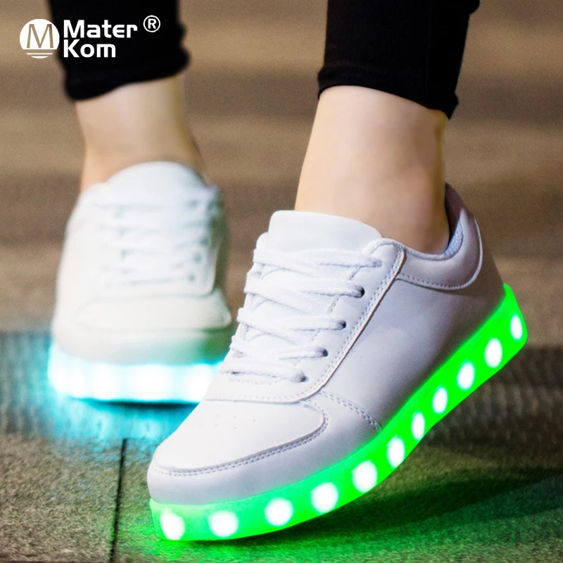 girls leather shoes Size 27-42 USB Charger Glowing Sneakers Children Led Casual Shoes Boys Led Slippers Luminous Sneakers For Girls Wedding Shoes children's shoes for sale