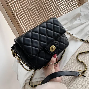 

Female Lattice Pu Leather Crossbody Bags For Women 2020 Chain Shoulder Messenger Bag Ladies Hand Sling Luxury Handbags Designer