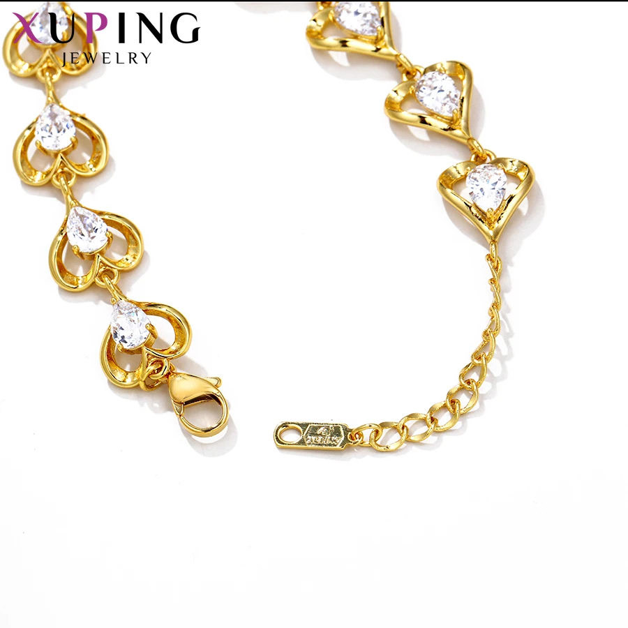Xuping Jewelry Fashion Heart Romentic Style Women Bracelet for Birthday Party Gift 77170