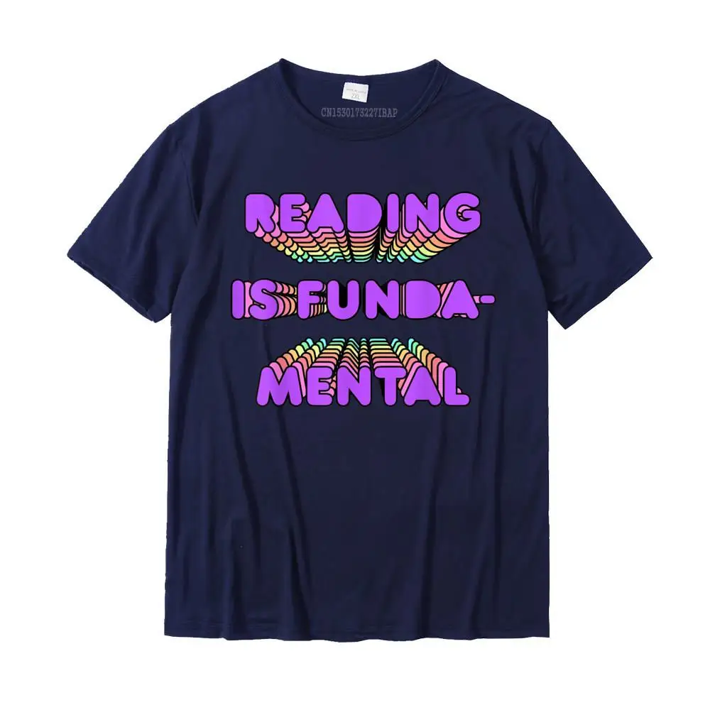 Normal Tops Tees Cute O-Neck Casual Short Sleeve 100% Cotton Men's T Shirt Print Tee-Shirts Drop Shipping READING is Fundamental rainbow pastel pride Tshirt__MZ16009 navy