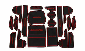 

Car Interior Soft Rubber Door Panel Mats Cup Holder Pad Fit For Hyundai Santa Fe 13+