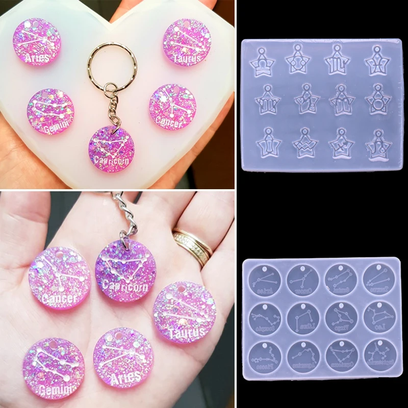 Lot De 4 Moules En Silicone Pour Résine époxy - Forme île/cristal - Pour Bijoux, Porte-clés, Décoration Plage & DIY