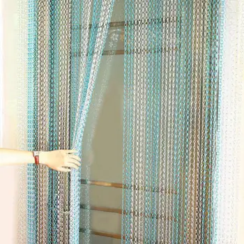 

90cm Width 2.1m Length Aluminium Chain Strip Curtain Fly Pest Insect Control Decoration Door Screen Curtain