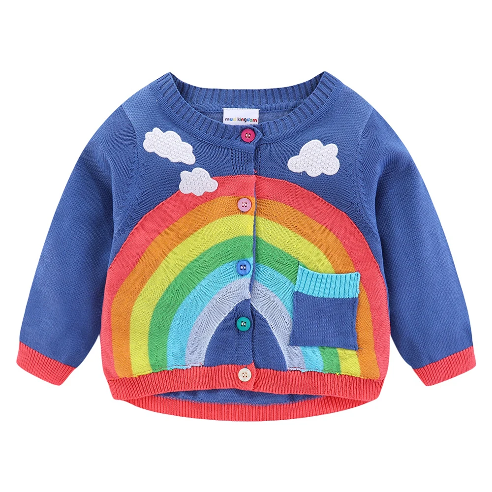 Mud Kingdom Little Girls Sweaters Pullover Cute Cloud and Colorful Rains 