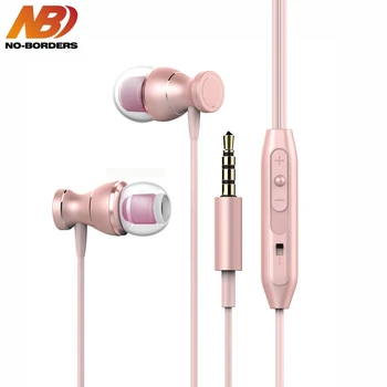 

NO-BORDERS Metal 3.5mm In-Ear Stereo Earbuds Earphone Super Bass Stereo Music Headset For Cell Phone HUAWEI Samsung Xiaomi