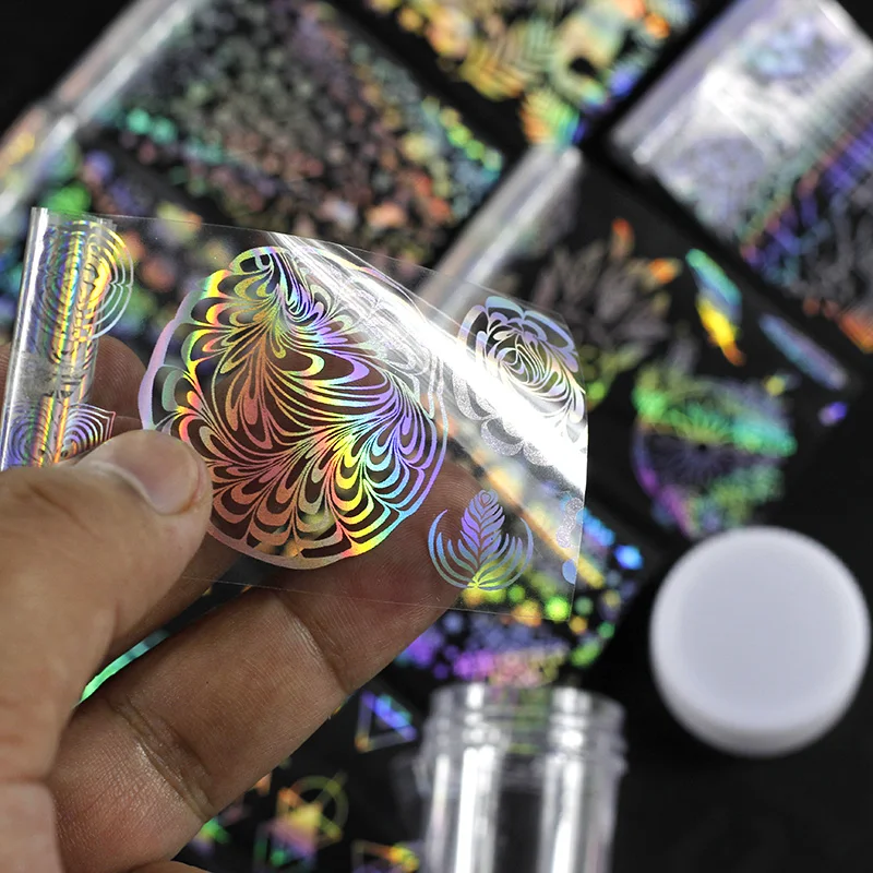 Nail Foil For Manicure UV Gel Polish Sticker Colorful Pattern Transfer Foil Nails Decal Sliders For Nail Art Decorations