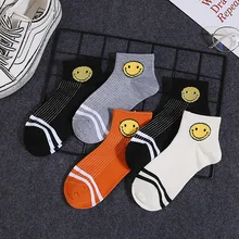 5 пар, женские носки, хлопковые носки с героями мультфильмов, Harajuku, женские, милые, унисекс, скейтборд, хипстер, модные, с животным принтом, короткие носки