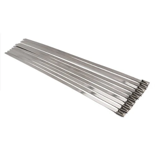 Горячая 100 шт нержавеющая сталь запирающий кабель на молнии Галстуки серебро(4,6x300 мм