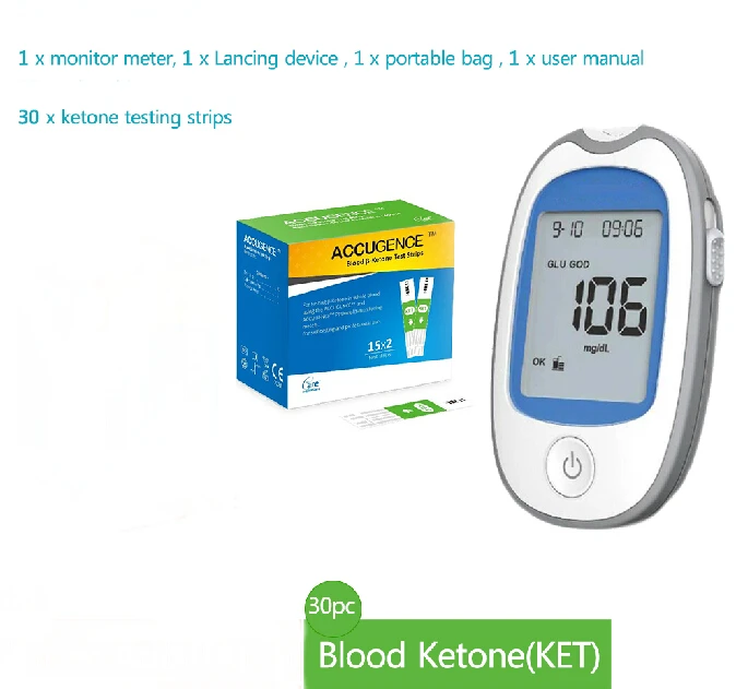 Blood Ketone Meter Kit for Keto Diet Testing - Complete Ketone Test Kit  with Ketone Monitor and 15 Keto Strips, Lancing Device - AliExpress