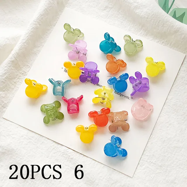 30/50PCS/Set Girls Cute Colorful Flower Star Mickey Small Hair Claws Kids Sweet Hairpins Hair Clips Fashion Hair Accessories 20pcs 6
