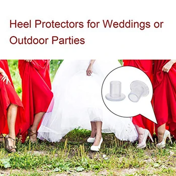 

6pcs High Heel Protecors Women Transparent Heel Stoppers Heel Repair Caps Covers for Weddings Races Formal Occasions S,M,L