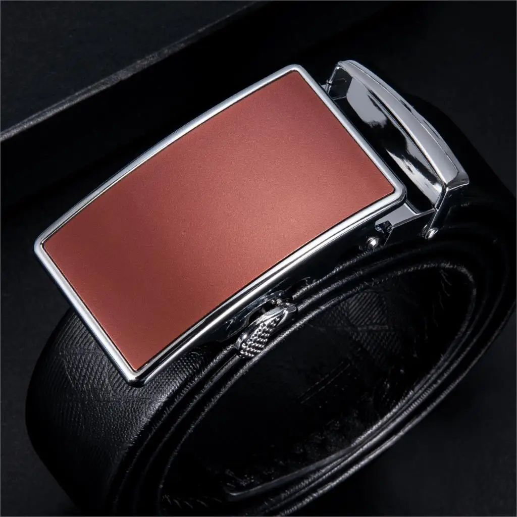 

New Arrival Cow Genuine Leather Men's Belt Cowhide Strap For Male Automatic Buckle Belts For Men Business Alloy Buckle Belts