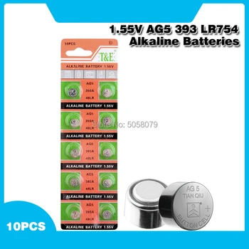 

10pcs/pack AG5 LR754 393 Button Batteries SR754 193 Cell Coin Alkaline Battery 1.55V 393A 48LR G5A For Watch Toys Remote