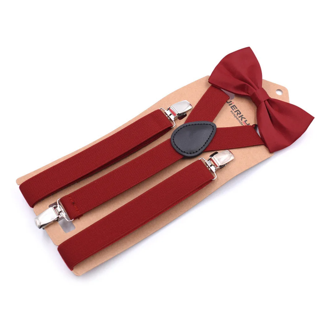 Подтяжки для мужчин с бабочкой комплект для мальчиков и женщин взрослых Регулируемый эластичный галстук-бабочка для женщин#0
