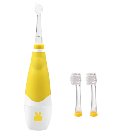 Kid's Sonic Electric Toothbrush Battery Powered 16000 Strokes/Min LED Light 2 Mins Timer Soft Bristle for 0 to 4 Age Baby