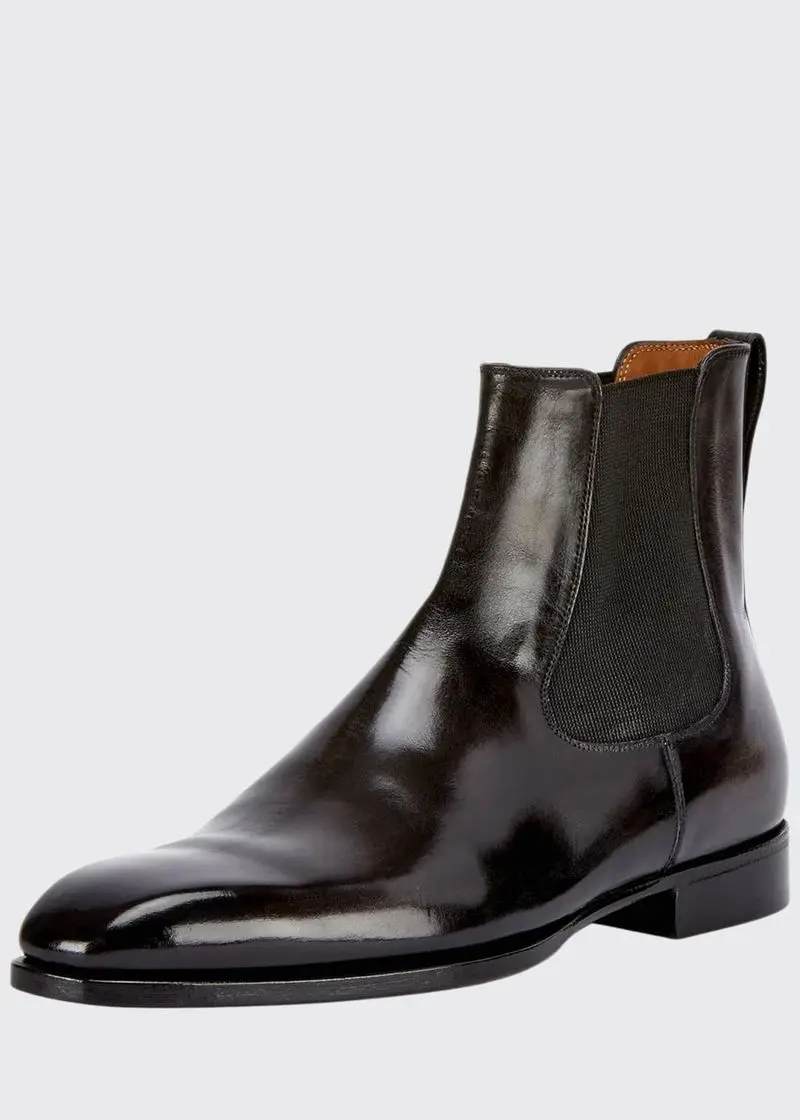

Men New Fashion Pu Leather Lace-up Ankle Shoes Ruond Toe Low Heel Boot Male Casual Classic Retro All-match Chelsea Boots TV804